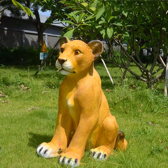 Fiberglass Wind Jungle Safari Animal Lion Giraffe Elephant Sculpture Statue for Sale
