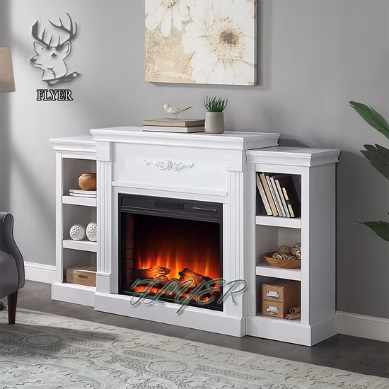 Indoor Stone Carving Marble Fireplace Mantel Electric Stone Fireplace for Sale