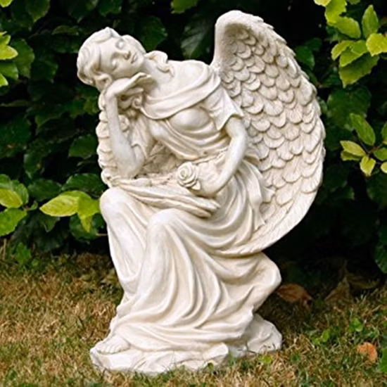 Antique Stone Victoria Angel Statue with Wings Marble Statue