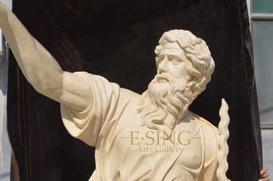 Life Size Garden Marble Man Sculpture Famous Yellow Stone Statue for Sale