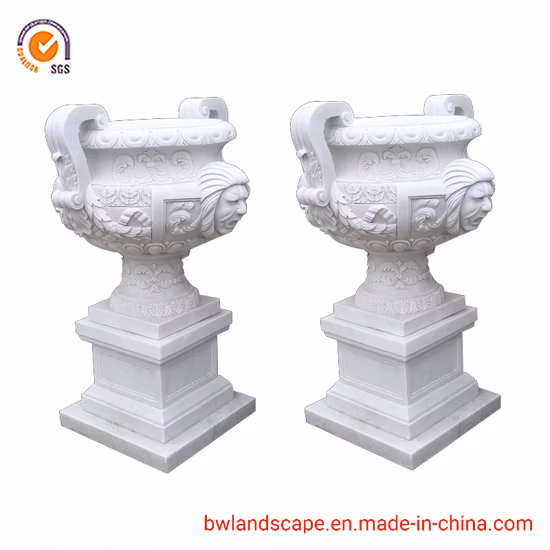 Garden Decoration Carved Marble Gothic Urn Flowerpot Mfd-63